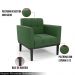 Poltrona Decorativa Karen Pés Fixo em Madeira Preto Suede Verde G19 - Gran Belo
