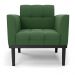 Poltrona Decorativa Karen Pés Fixo em Madeira Preto Suede Verde G19 - Gran Belo