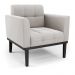 Poltrona Decorativa Karen Pés Fixo em Madeira Preto Veludo Cinza G19 - Gran Belo