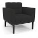 Poltrona Decorativa Karen Pés Fixo em Madeira Preto Veludo Preto G19 - Gran Belo
