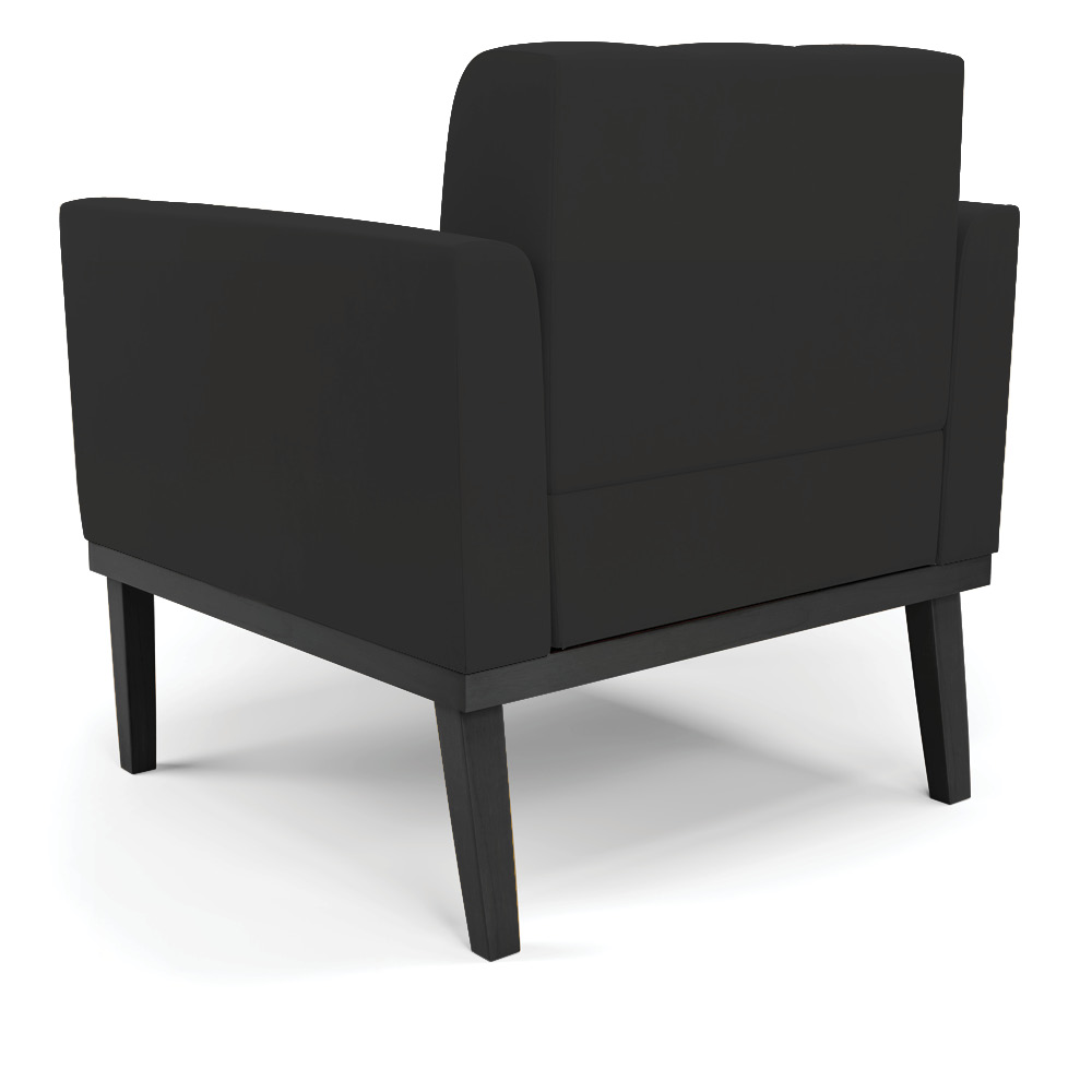 Poltrona Decorativa Karen Pés Fixo em Madeira Preto Veludo Preto G19 - Gran Belo
