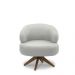 Poltrona Decorativa Katy Sala de Estar Base Giratória em Madeira Couro Off White G88 - Gran Belo