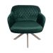 Poltrona Decorativa Kitana Pés Champagne Giratório Veludo Verde G15 - Gran Belo