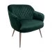 Poltrona Decorativa Kitana Pés Champagne Palito Veludo Verde G15 - Gran Belo