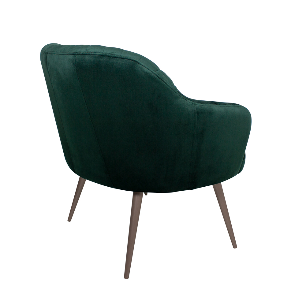 Poltrona Decorativa Kitana Pés Champagne Palito Veludo Verde G15 - Gran Belo