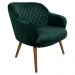 Poltrona Decorativa Kitana Pés Madeira Palito Veludo Verde G15 - Gran Belo