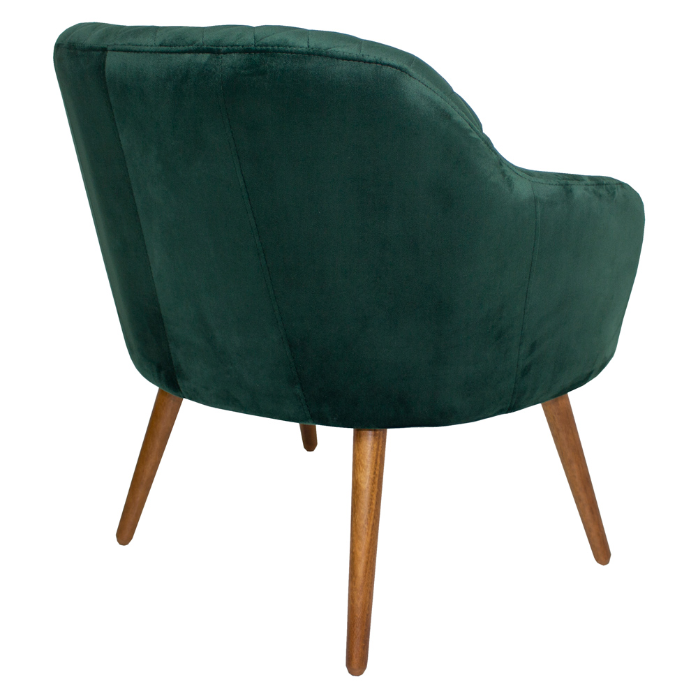 Poltrona Decorativa Kitana Pés Madeira Palito Veludo Verde G15 - Gran Belo