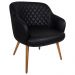 Poltrona Decorativa Kitana Pés Palito PU Sintético Preto G15 - Gran Belo