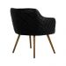 Poltrona Decorativa Kitana Pés Palito PU Sintético/Linho Preto/Areia G15 - Gran Belo