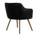Poltrona Decorativa Kitana Pés Palito PU Sintético/Linho Preto/Bege G15 - Gran Belo