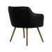 Poltrona Decorativa Kitana Pés Palito PU Sintético/Linho Preto/Rosa G15 - Gran Belo