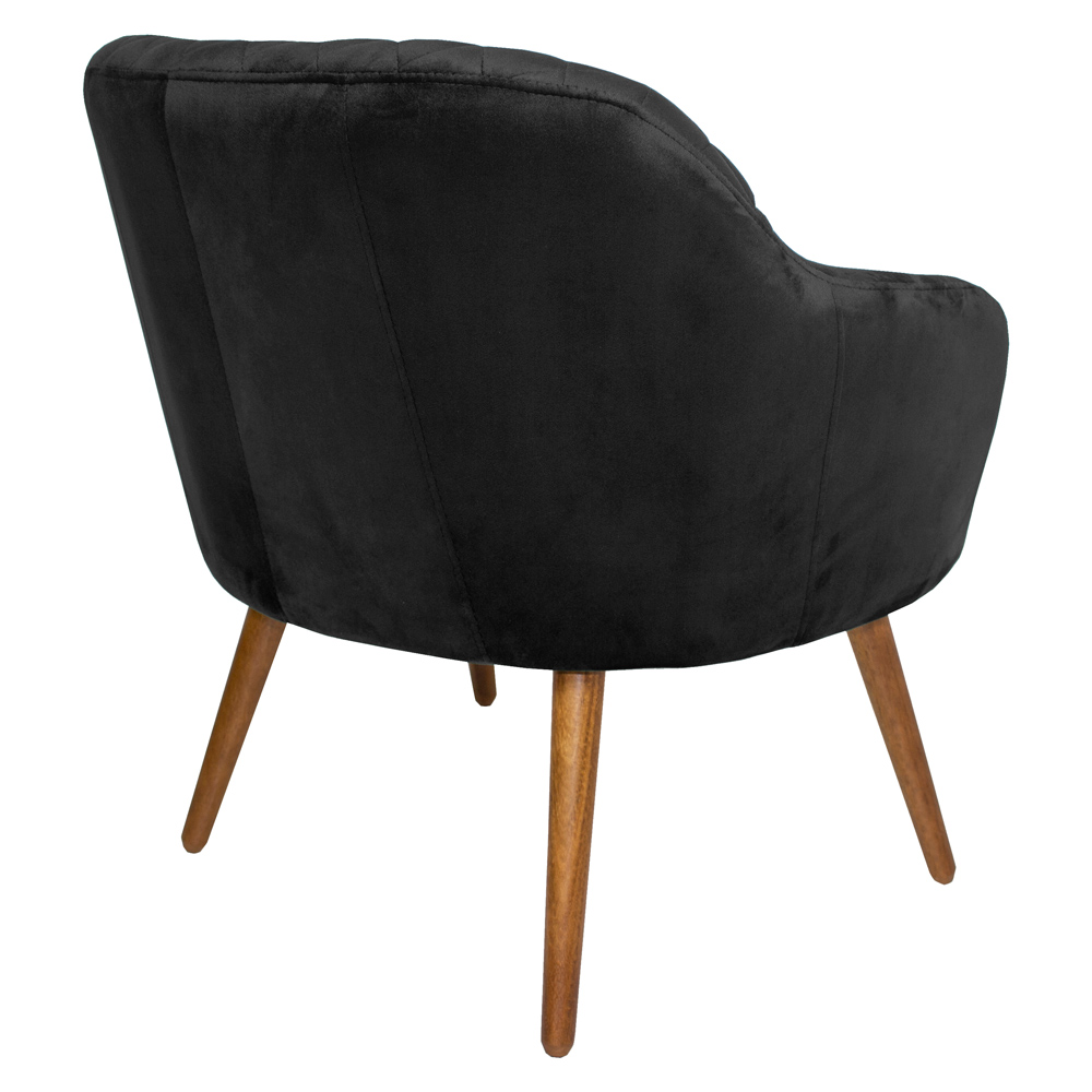 Poltrona Decorativa Kitana Pés Palito Veludo Preto G15 - Gran Belo