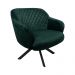 Poltrona Decorativa Kitana Pés Preto Giratório Veludo Verde G15 - Gran Belo