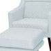 Poltrona Decorativa Mary C/Banqueta Corano Branco - Gran Belo