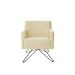 Poltrona Decorativa Nagoya Base Orby PU Sintético Bege G15 - Gran Belo