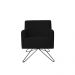Poltrona Decorativa Nagoya Base Orby PU Sintético Preto G15 - Gran Belo