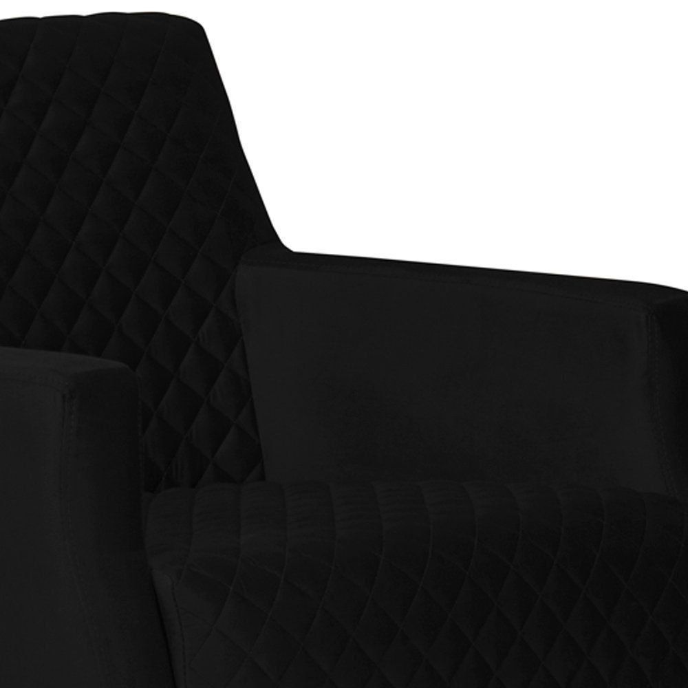 Poltrona Decorativa Nagoya Base Orby PU Sintético Preto G15 - Gran Belo