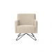 Poltrona Decorativa Nagoya Base Orby Veludo Bege G15 - Gran Belo