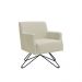Poltrona Decorativa Nagoya Base Orby Veludo Bege G15 - Gran Belo