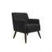 Poltrona Decorativa Nagoya Pés Madeira Corano Preto - Gran Belo