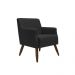 Poltrona Decorativa Nagoya Pés Madeira PU Sintético Preto G15 - Gran Belo