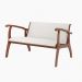 Poltrona Decorativa Namoradeira Pedri Linho Off White/Imbuia G42 - Gran Belo