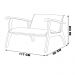 Poltrona Decorativa Namoradeira Pedri Linho Off White/Imbuia G42 - Gran Belo