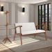 Poltrona Decorativa Namoradeira Pedri Linho Off White/Imbuia G42 - Gran Belo
