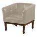 Poltrona Decorativa Noah Couro Bege 66 Fosco - Gran Belo