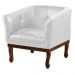 Poltrona Decorativa Noah Couro Branco - Gran Belo