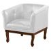 Poltrona Decorativa Noah Couro Branco G58 - Gran Belo