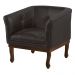 Poltrona Decorativa Noah Couro Marrom Fosco - Gran Belo
