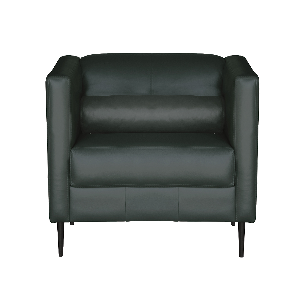 Poltrona Decorativa Pé De Ferro Iráklio Couro Verde G58 - Gran Belo