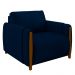 Poltrona Decorativa Pés Madeira Maceió Veludo Azul Marinho G45 - Gran Belo