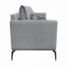 Poltrona Decorativa Pés em Aço Stagno Linho Cinza G63 - Gran Belo