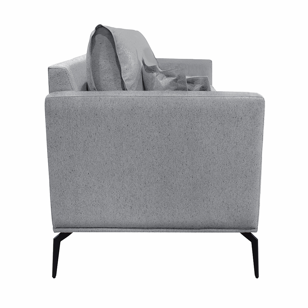 Poltrona Decorativa Pés em Aço Stagno Linho Cinza G63 - Gran Belo