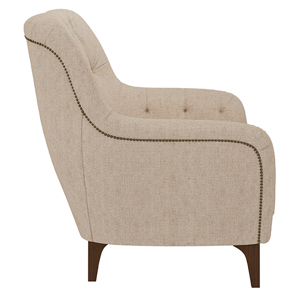 Poltrona Decorativa Pés em Madeira Petra Linho Cru G45 - Gran Belo