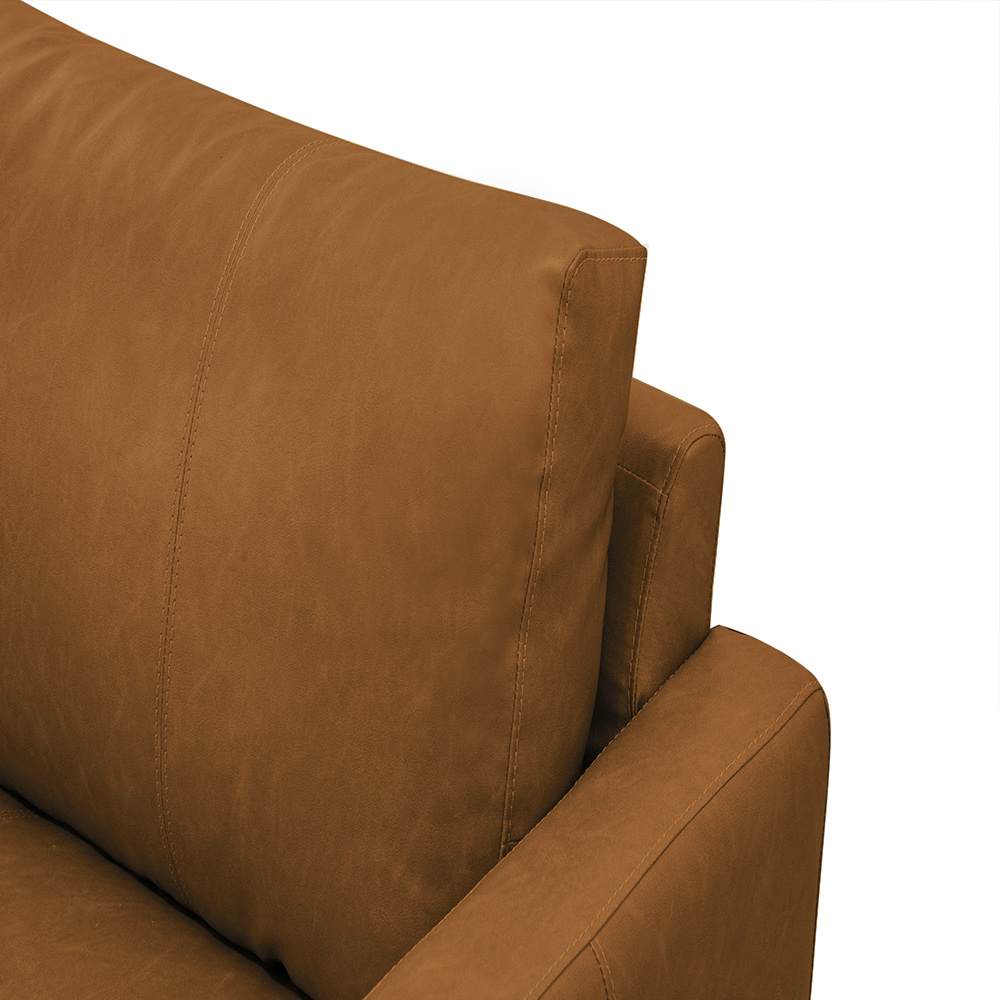Poltrona Decorativa Paloma Sala de Estar Pés em Aço Couro Caramelo Manchado G88 - Gran Belo