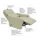 Poltrona Decorativa Reclinável Elétrica Moroni Couro Off White G43 - Gran Belo