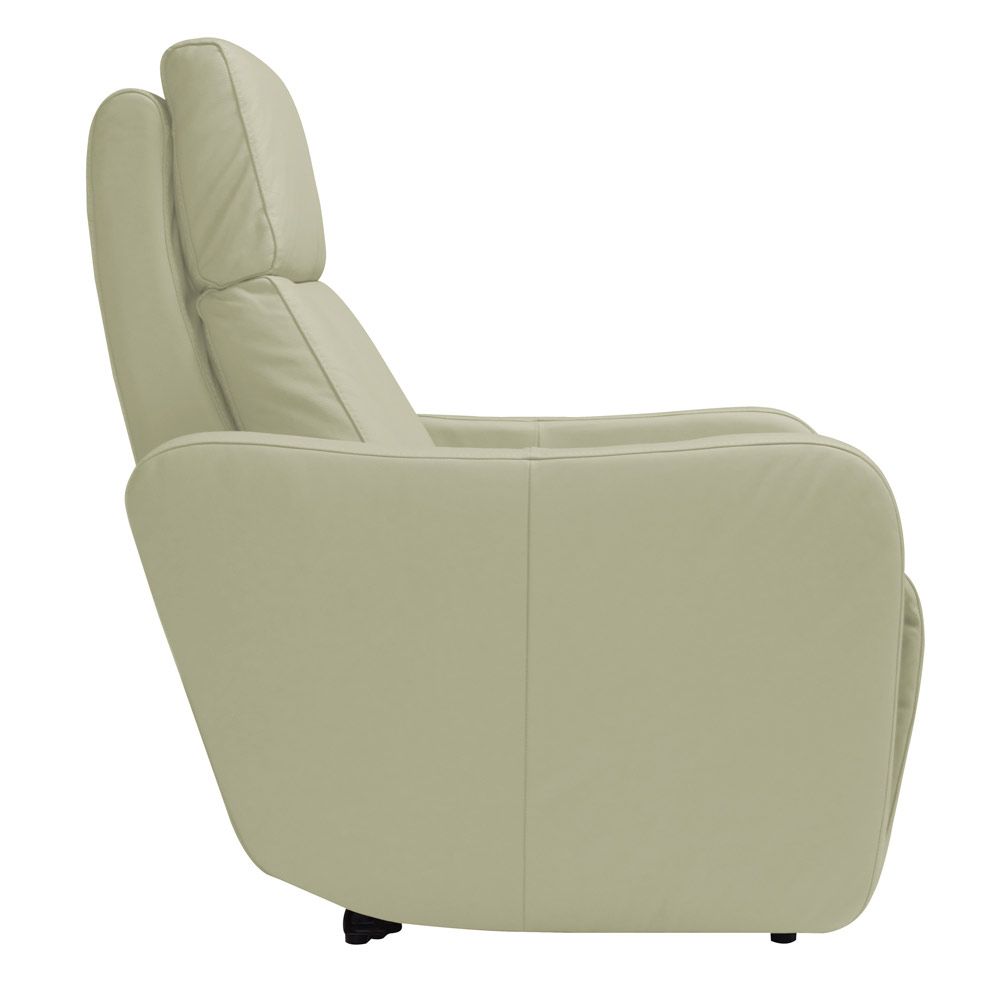 Poltrona Decorativa Reclinável Elétrica Moroni Couro Off White G43 - Gran Belo