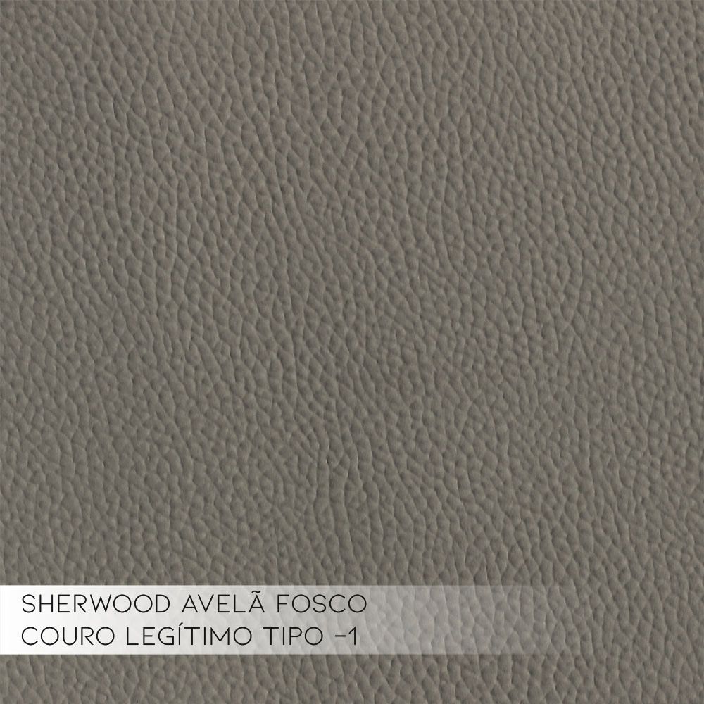 Poltrona Decorativa Reclinável Manual Moroni Couro Avelã G43 - Gran Belo