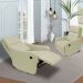 Poltrona Decorativa Reclinável Manual Moroni Couro Off White G43 - Gran Belo