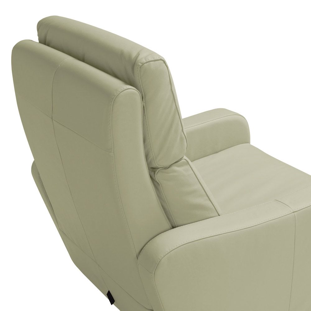 Poltrona Decorativa Reclinável Manual Moroni Couro Off White G43 - Gran Belo