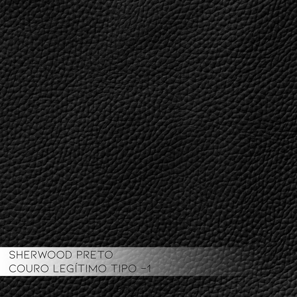 Poltrona Decorativa Reclinável Manual Moroni Couro Preto G43 - Gran Belo