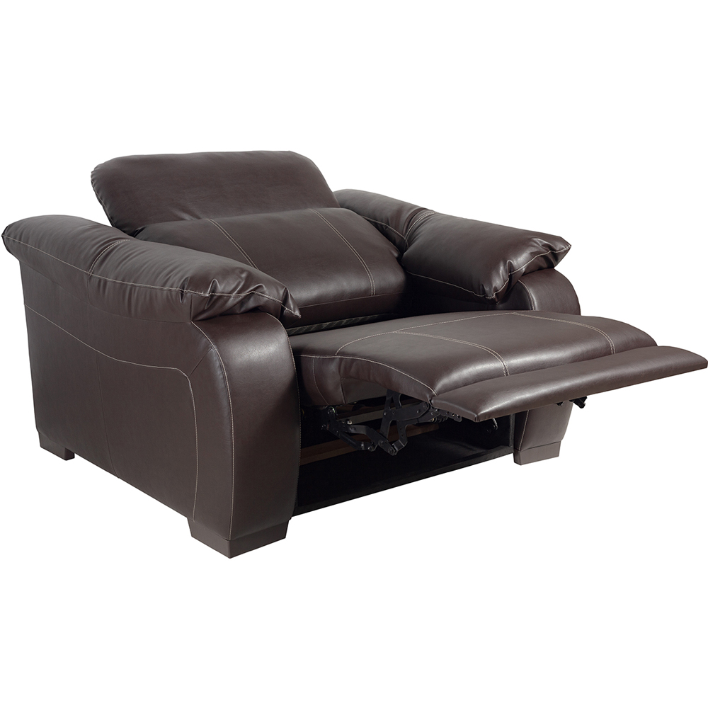 Poltrona Decorativa Retrátil e Reclinável Affection Couro Marrom G34 - Gran Belo