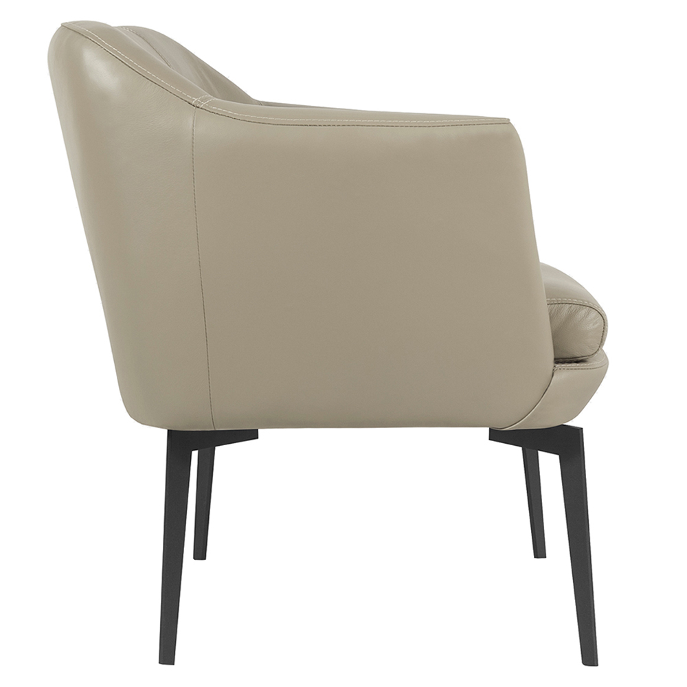 Poltrona Decorativa Rosalie Couro Bege G34 - Gran Belo