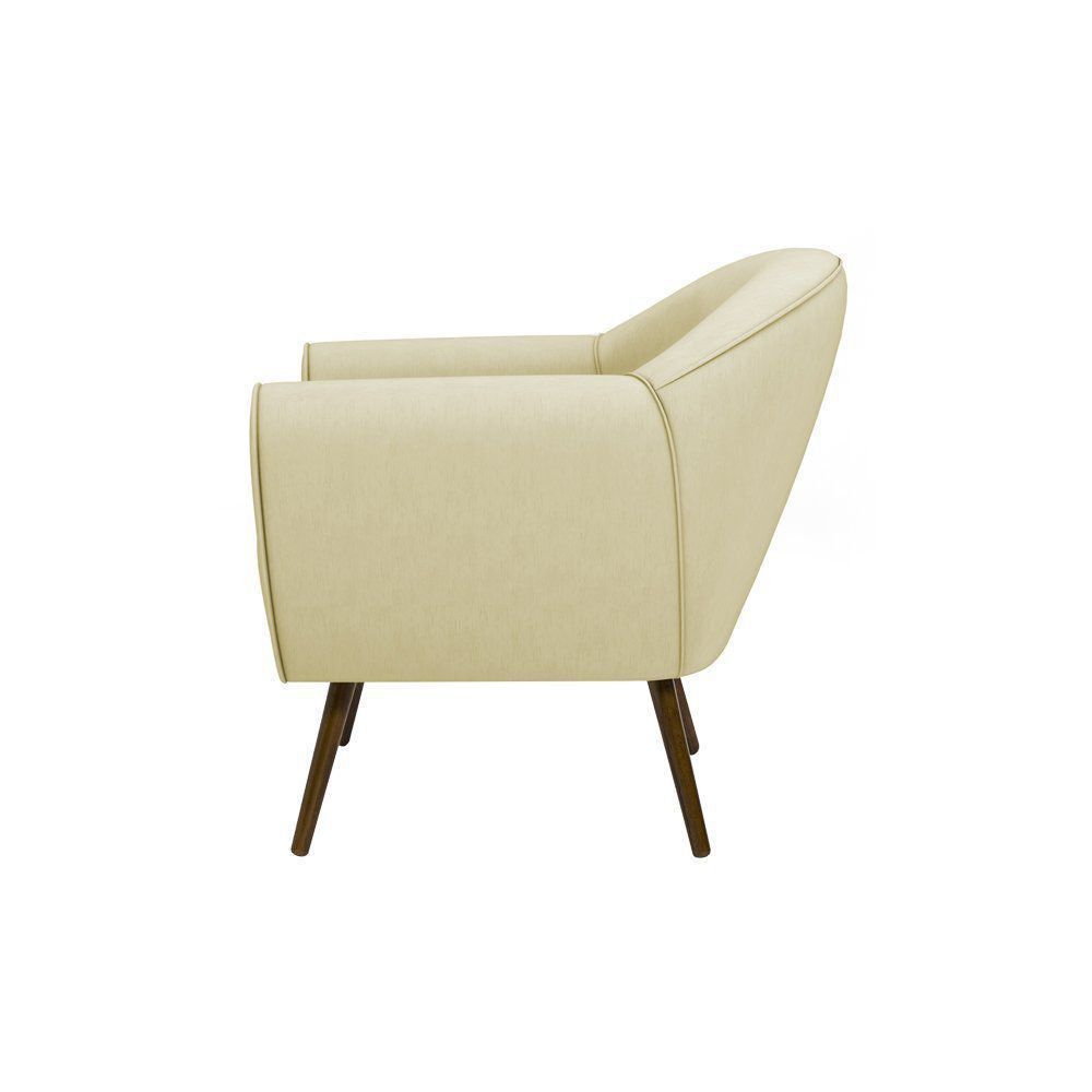 Poltrona Decorativa Sacha PU Sintético Bege Claro G15 - Gran Belo