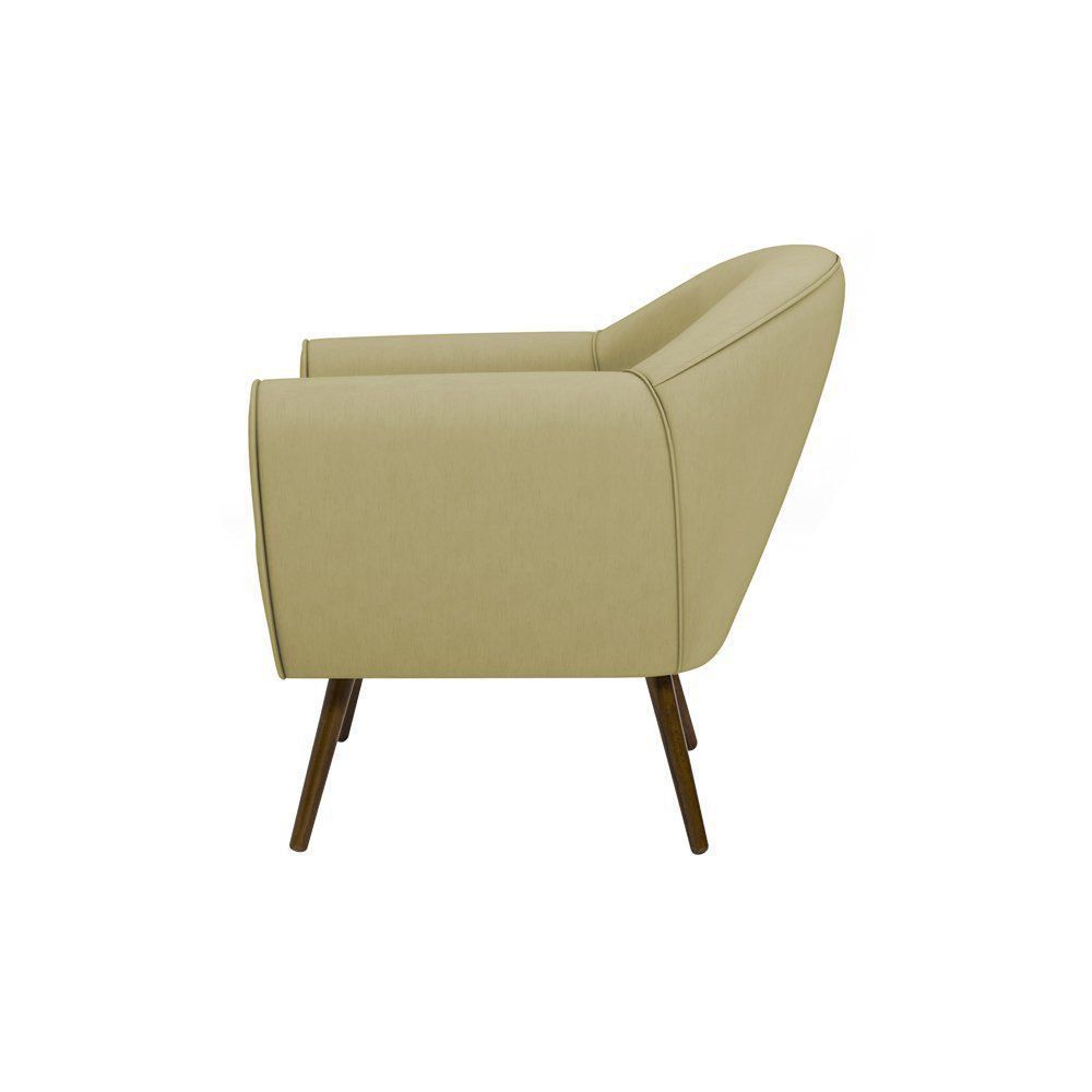 Poltrona Decorativa Sacha PU Sintético Bege G15 - Gran Belo