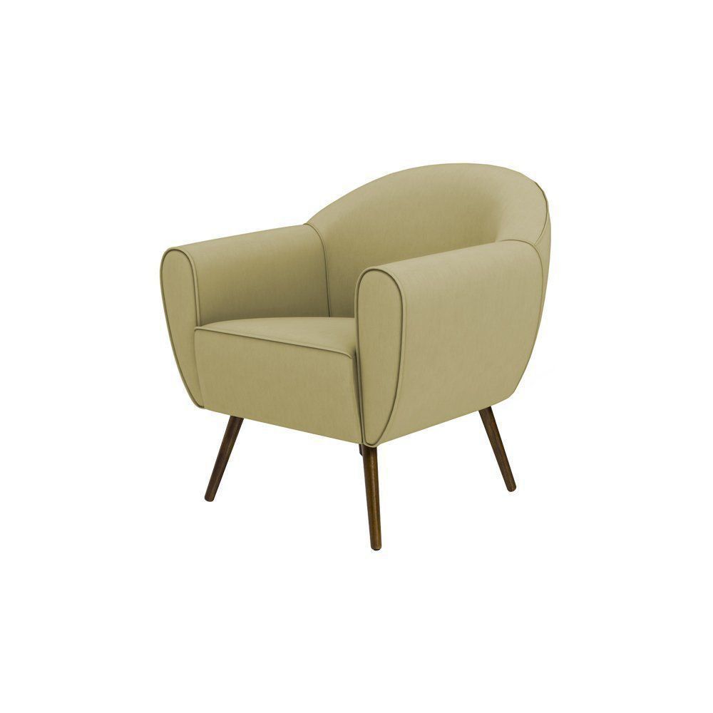 Poltrona Decorativa Sacha PU Sintético Bege G15 - Gran Belo