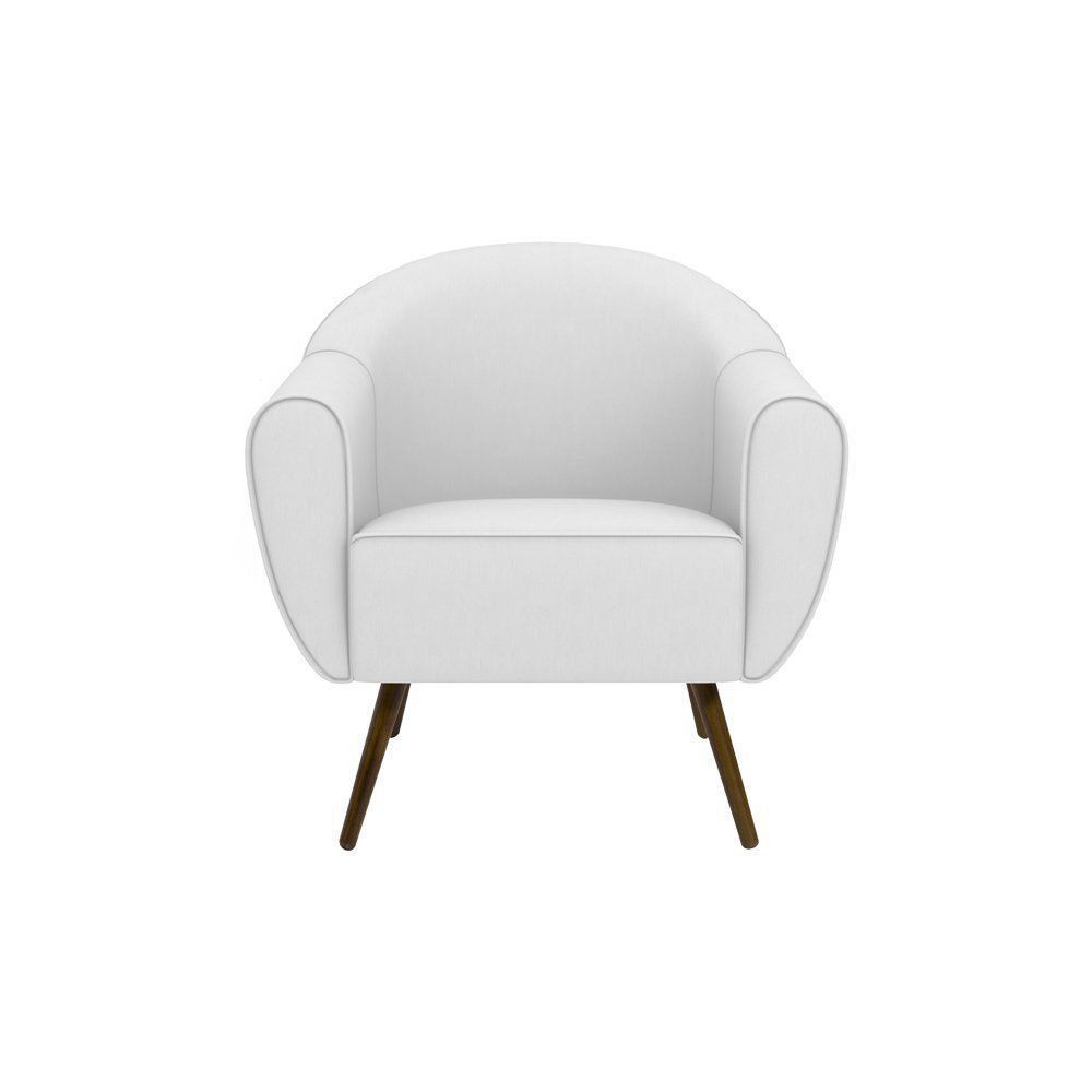 Poltrona Decorativa Sacha PU Sintético Branco G15 - Gran Belo